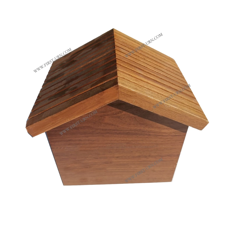 Wooden Urn for Dog Ashes, Pet Photo Casket for Doghouse