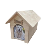 Wooden Urn for Dog Ashes, Pet Photo Casket for Doghouse
