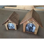Wooden Urn for Dog Ashes, Pet Photo Casket for Doghouse