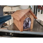 Wooden Urn for Dog Ashes, Pet Photo Casket for Doghouse