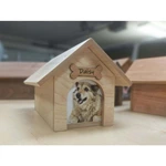 Wooden Urn for Dog Ashes, Pet Photo Casket for Doghouse